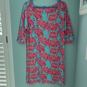 Lilly Pulitzer Pink and Blue Floral Dress Medium